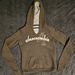 Abercrombie & Fitch Brown Hoodie with White Logo